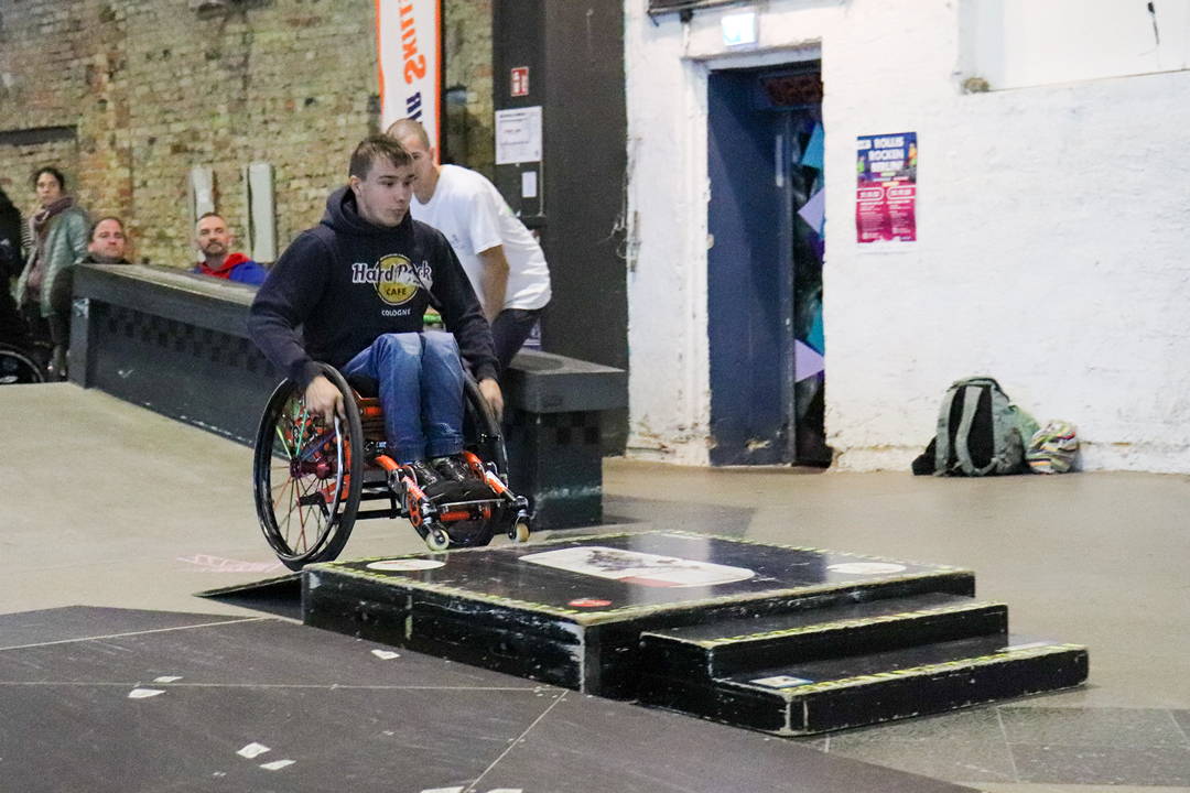 Amos auf dem Wheelchair Skills Day